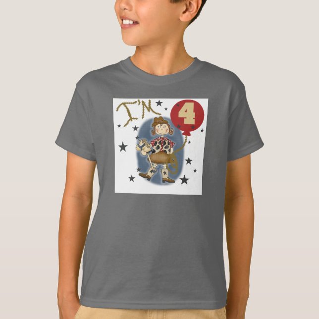 4th Cowgirl Birthday Tshirts and Gifts (Front)