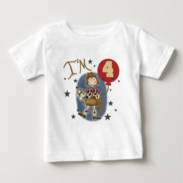 4th Cowgirl Birthday Tshirts and Gifts (Front)