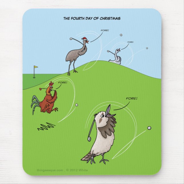 4th Day of Christmas (Four Birds) Mousepad (Front)