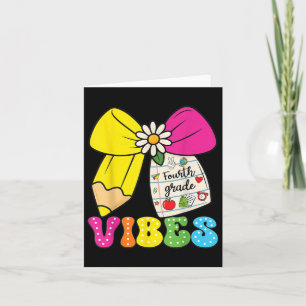 4th Fourth Grade Vibes Back To School Coquette Tea Card