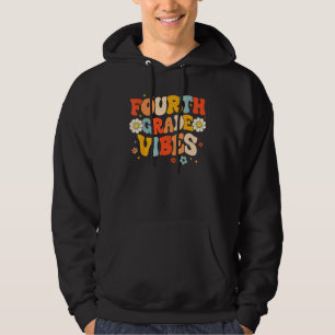 4th Fourth Grade Vibes Groovy Retro First Day Back Hoodie