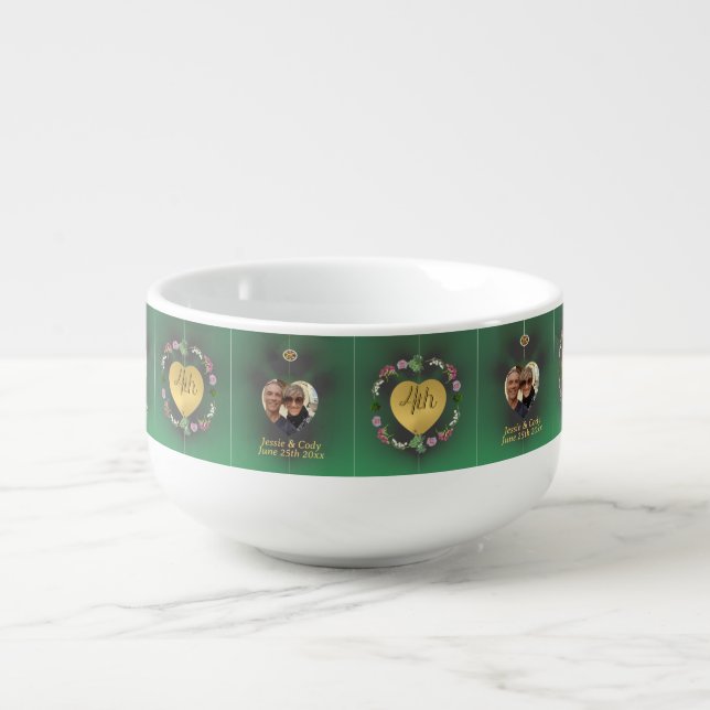 4th Fruit & Floral Anniversary + Photo Soup Mug (Front)
