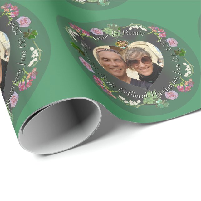 4th Fruit & Floral Anniversary +Photo Wrapping Paper (Roll Corner)