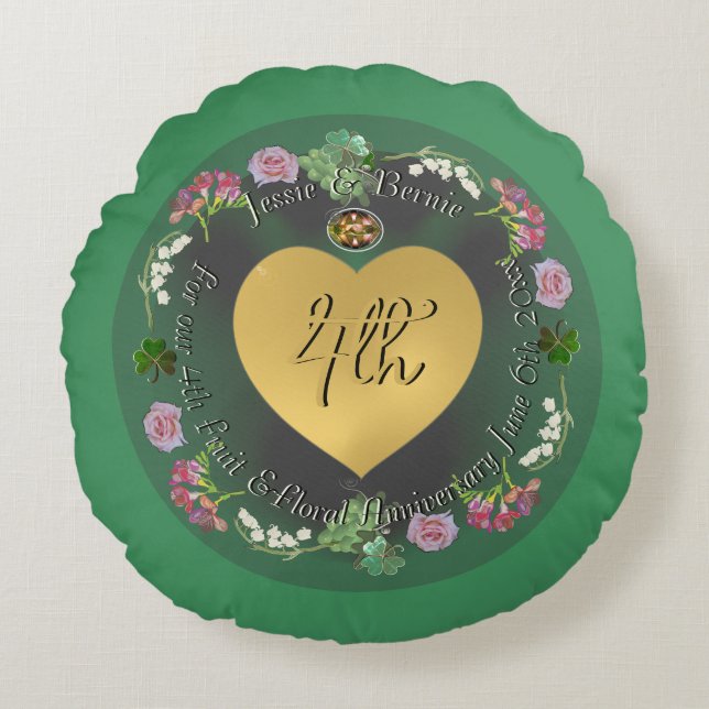 4th Fruit & Floral Anniversary + PhotoRound Pillow (Front)