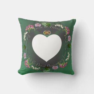 4th Fruit & Floral Wedding Anniversary +Photo Throw Pillow