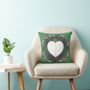 4th Fruit & Floral Wedding Anniversary +Photo Throw Pillow