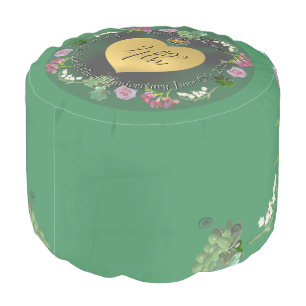 4th Fruit & Floral Wedding Anniversary Pouf