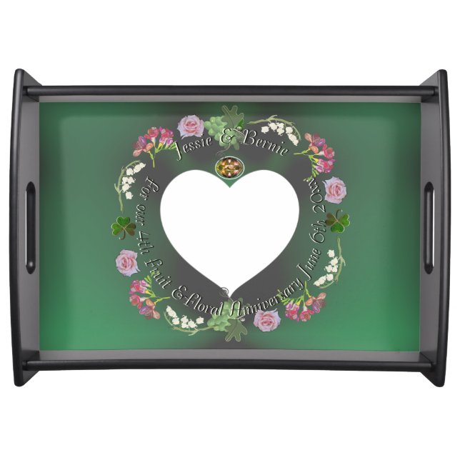 4th Fruit &Floral Wedding Anniversary serving tray (Front)