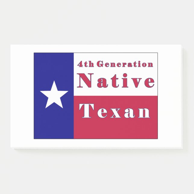 4th Generation Native Texan Flag Post-it Notes (Front)