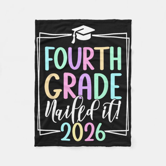4th Grade 2026 Fourth Grade Graduation _2  Fleece Blanket (Front)