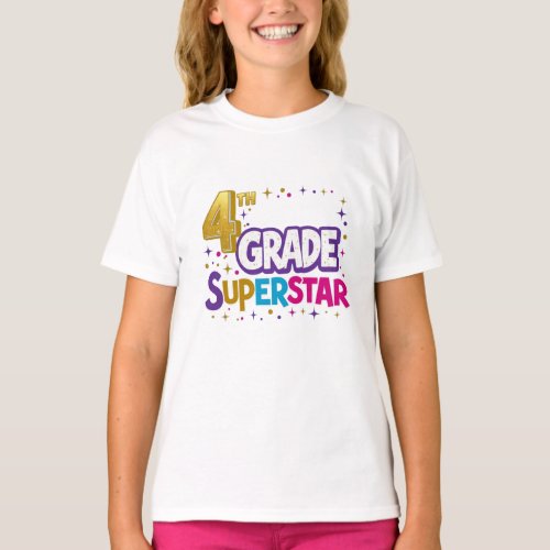 4th grade back to school 2024 girl T_Shirt