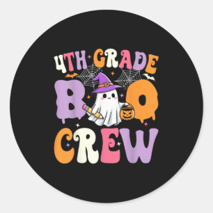 4th Grade Boo Crew Spooky Fourth Grade Halloween T Classic Round Sticker