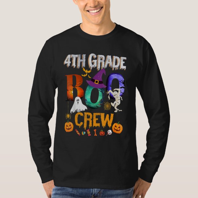 4th Grade Boo Crew Teacher Student  Halloween Cost T-Shirt (Front)