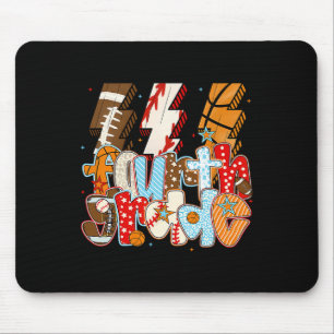 4th Grade Boys Lightning Bolt Footll Sell Sketll Mouse Pad
