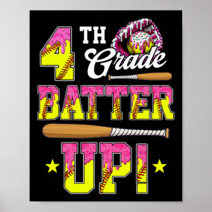 4th Grade Butter Up Softll Ice Cream Drip Ck To Sc Poster