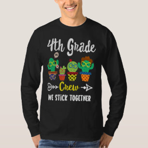 4th Grade Crew  Cactus Team 4th Grade Teacher Squa T-Shirt