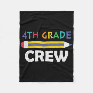 4th Grade Crew Cute Back To School  Fleece Blanket
