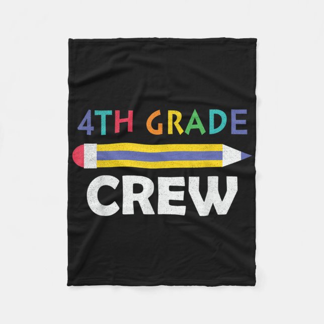 4th Grade Crew Cute Back To School  Fleece Blanket (Front)