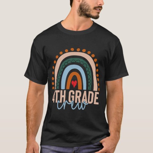 4th grade Crew Rainbow student Teacher Back To Sch T_Shirt