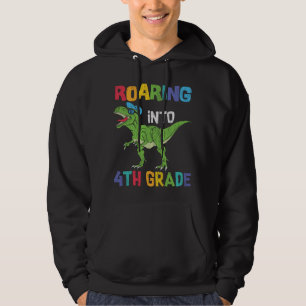 4th Grade Dinosaur First Day School Student Gift Hoodie