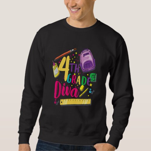 4th Grade Diva  First Day Of School Girl Clothes Sweatshirt