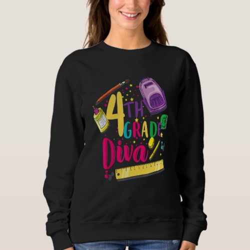 4th Grade Diva  First Day Of School Girl Clothes Sweatshirt