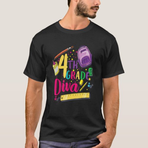 4th Grade Diva  First Day Of School Girl Clothes T_Shirt