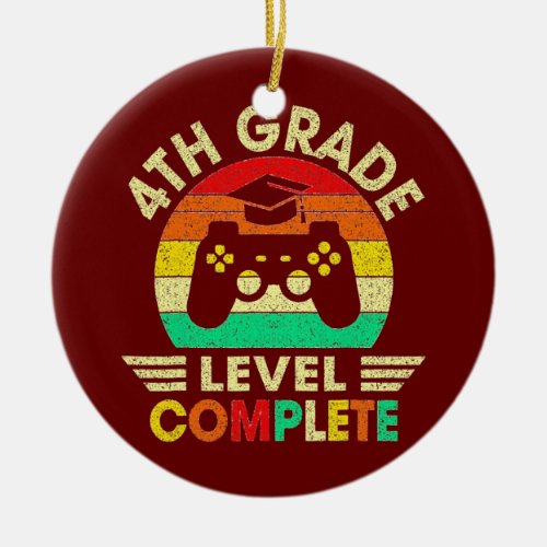 4th Grade Graduation Level Complete Video Games  Ceramic Ornament