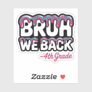 4th Grade Ice Cream Drip Back To School Boys Sticker
