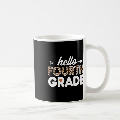 4th Grade Leopard Print Fourth Grade Teacher Boys  Coffee Mug