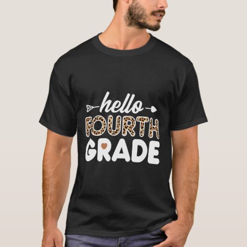 4th Grade Leopard Print Fourth Grade Teacher Boys  T_Shirt