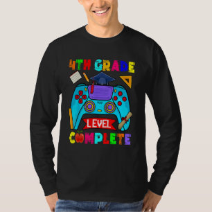 4th Grade Level Complete Cute Gamer Graduate Game  T-Shirt