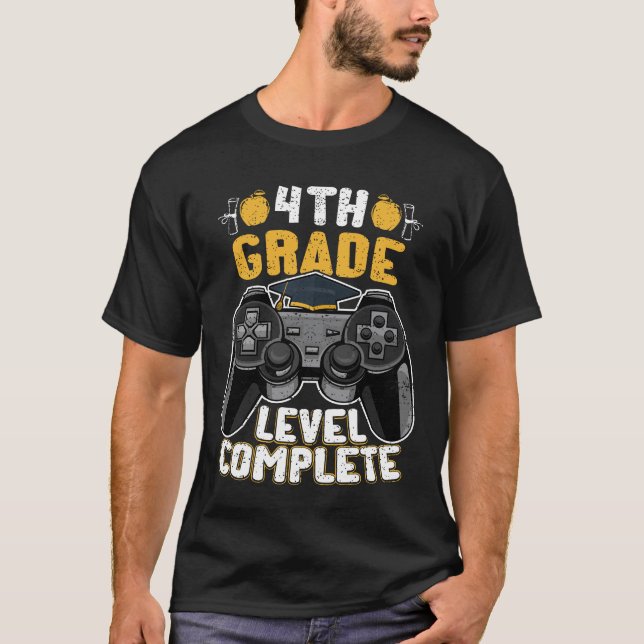 4th Grade Level Complete Gamer  T-Shirt (Front)