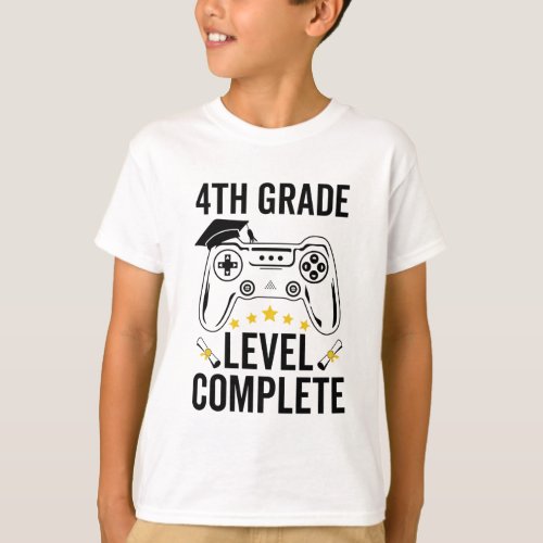 4th Grade Level Complete Graduation Gamer Class of T_Shirt