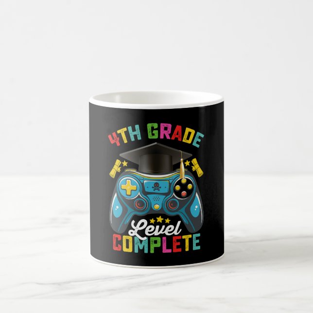 4th Grade Level Complete Graduation Gaming Gamer Coffee Mug (Center)