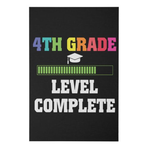 4th Grade Level Complete Kids Back to School Gamer Faux Canvas Print