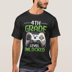 4th Grade Level Unlocked Back To School Video Game T-Shirt