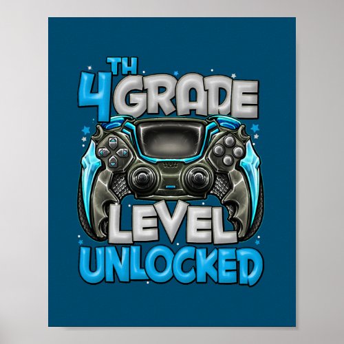4th Grade Level Unlocked Game On 4th Grade Back Poster