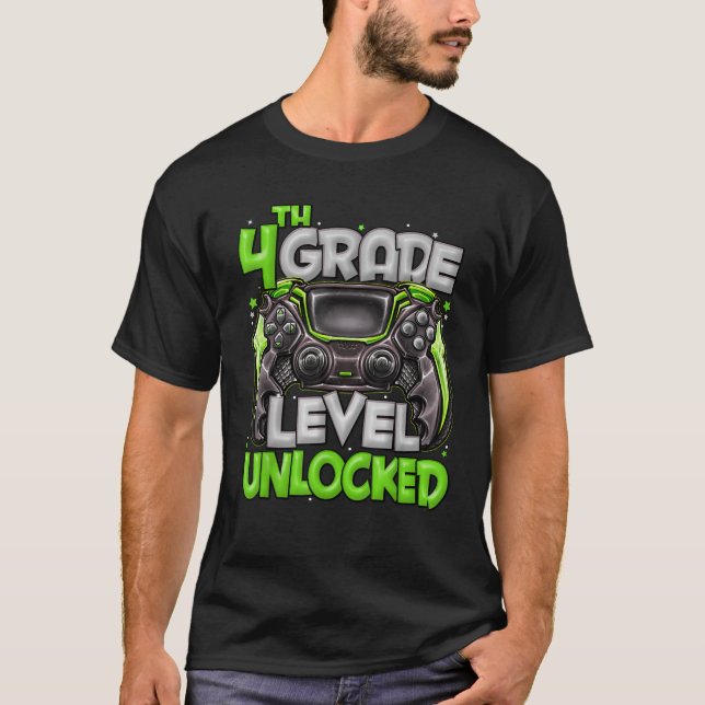 4th Grade Level Unlocked Game On 4th Grade Back To T-Shirt (Front)