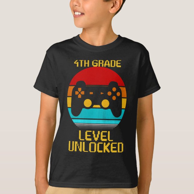 4th grade level unlocked T-Shirt (Front)