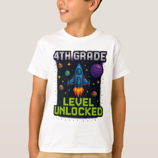 4th Grade Level Unlocked T-Shirt – Pixel Space Gal
