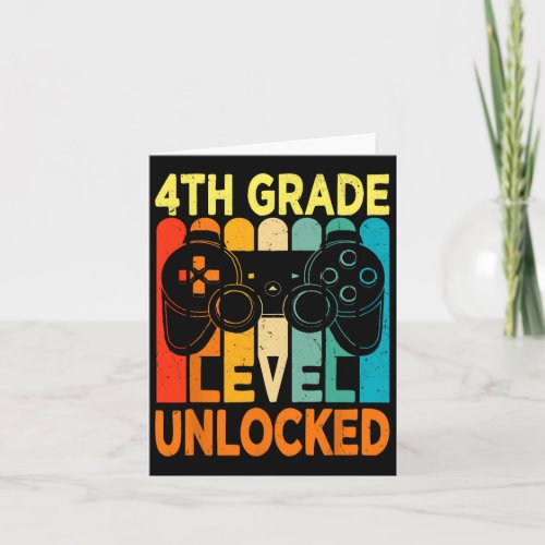 4th Grade Level Unlocked Video Game Back To School Card