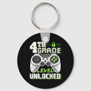 4th Grade Level Unlocked Video Game Back To School Keychain