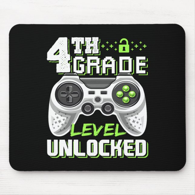 4th Grade Level Unlocked Video Game Back To School Mouse Pad (Front)