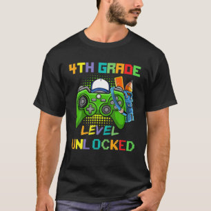 4Th Grade Level Unlocked Video Game Back To School T-Shirt