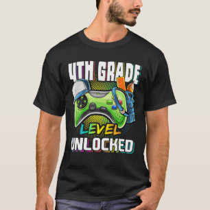 4Th Grade Level Unlocked Video Game Back To School T-Shirt