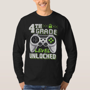 4TH GRADE LEVEL UNLOCKED Video Game Back to School T-Shirt