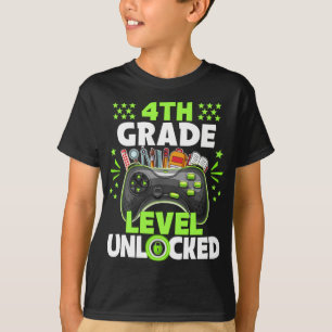 4th Grade Level Unlocked Video Game Back to School T-Shirt