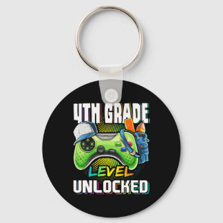 4th Grade Level Unlocked Video Game Ck To School B Keychain
