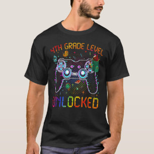 4th Grade Level Unlocked Video Gamer Back To Schoo T-Shirt